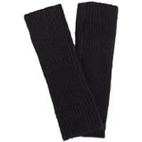 Black ribbed knit women's mittens by Ichi Accessories, long and cozy design.