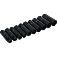 Black Bluespot Tools 10-piece deep impact socket set, ranging from 10mm to 24mm, with a smooth, glossy finish.