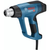 Blue Bosch GHG 23-66 heat gun with black grip, silver nozzle, and digital display on the handle.