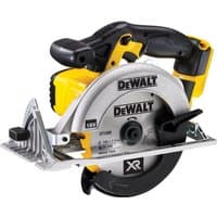 Yellow and black DeWalt 18V XR circular saw with 165mm blade and ergonomic handle.