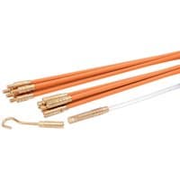 Orange Draper cable access kit with ten 1m rods, brass connectors, and hook attachment.
