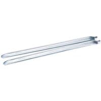 Pair of silver Draper 450mm tyre levers with curved ends and flat tips.