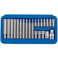 Blue case with silver Ribe socket and bit set, various sizes, neatly arranged in rows.