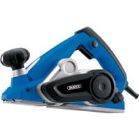 Blue Draper electric planer, 82mm blade, 900W, with black handle and silver accents.