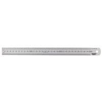 Stainless steel 300mm 12" ruler with metric and imperial markings, hole for hanging, by Draper Expert.