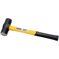 Black and yellow Draper Expert Mini Sledge Hammer with a rubber grip handle and a flat metal head.