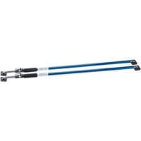 Blue Draper Expert telescopic support rods with black grips and adjustable metal ends.