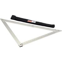 Silver Draper 1200mm folding square with measurement markings and black carrying case.