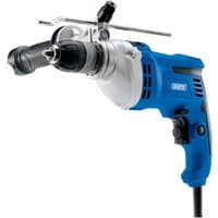 Blue Draper ID750MGD 750W impact drill with black handle, silver chuck, and adjustable side grip.