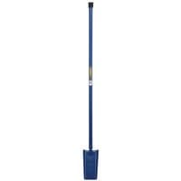 Blue Draper long-handled fencing spade with solid forged steel blade and rectangular blade shape.
