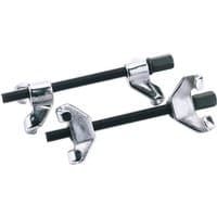 Draper N152 coil spring compressor set with black rods and silver clamps, two pieces.