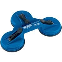 Blue Draper SCDP3 triple suction lifter with three rubber suction cups and black handles.