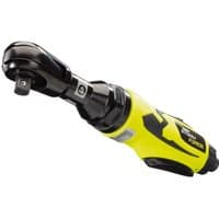 Black and yellow Draper Storm Force air ratchet with composite body, 1/2" square drive, ergonomic grip, low noise design.