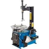 Blue Draper TC100 Expert Tyre Changer with black arm, silver clamps, and control panel, designed for semi-automatic operation.