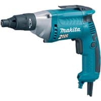 Blue and silver Makita FS2500 TEK screwdriver, corded with ergonomic grip and adjustable depth locator.