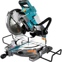 Makita LS004GZ01 XGT 40Vmax blue and silver slide compound mitre saw with ergonomic handle and laser guide.