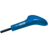 Blue Draper Rampin tool with ergonomic handle and black metal rod extension.