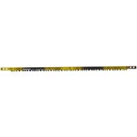 Roughneck 24" bow saw blade with raker teeth, yellow and black, featuring sharp serrated edges for efficient cutting.