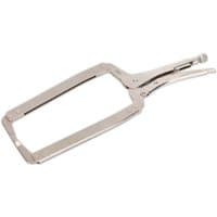 Sealey AK6841 Locking C-Clamp, silver, 455mm length, 0-160mm capacity, with adjustable screw and ergonomic handle.