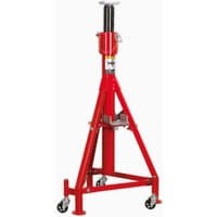 Red Sealey ASC120 vehicle support stand with tripod base and adjustable height mechanism.