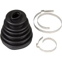 Black rubber Sealey CVJ boot with accordion design, two silver adjustable metal clamps included.