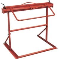 Red Sealey DF910 metal folder with a 910mm width, floor-standing design, and sturdy frame.