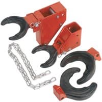 Red and black Sealey upgrade kit with metal clamps, chain, and mounting brackets for RE230 to RE231 conversion.