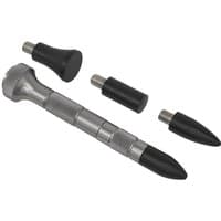 Sealey RT013 PDR Knockdown Tool, silver handle with three black interchangeable tips, cylindrical and cone shapes.