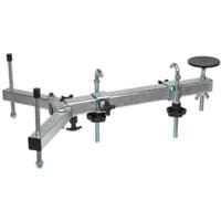 Sealey VS0110 under vehicle engine/gearbox support with adjustable arms, silver metal frame, and black rubber pads.