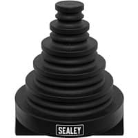 Sealey VS5057 Brake Pipe Bending Tool, black with multiple circular grooves and Sealey logo at the base.