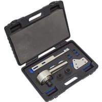 Sealey torque multiplier set in black case with metal components, including drive adaptors and mounting plate.