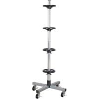 Sealey wheel storage trolley with vertical pole, four black wheel holders, and four caster wheels, 100kg capacity.