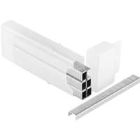 Stanley 1TRA704T 6mm heavy-duty staples, silver metal, in a clear plastic case with open lid showing stacked staples.