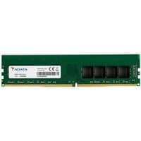 Green ADATA Premier DDR4 memory module, 32 GB, with black chips and a white label on the side.