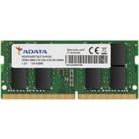 Green ADATA Premier 8 GB DDR4 memory module with black chips and gold connectors.