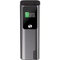 Sleek silver ALOGIC Ark power bank, 27000mAh, with digital display, USB-C port, and black top panel.