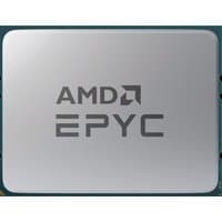AMD EPYC 9224 processor with silver casing, engraved logo, and visible circuit board edges.