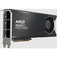 Black AMD Radeon PRO W7800 graphics card with 32 GB GDDR6, featuring a sleek design and single cooling fan.