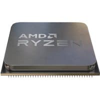 AMD Ryzen 5 5600XT processor, square silver chip with engraved logo and visible pins on the bottom edge.