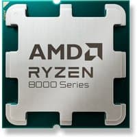 AMD Ryzen 7 8700F processor with silver top, engraved logo, and green circuit board edges.