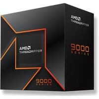 Black AMD Ryzen Threadripper 9980X processor box with orange accents and bold "9000 Series" text.
