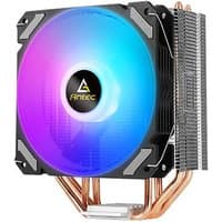 Antec A400i air cooler with RGB LED fan, black frame, copper heat pipes, and silver fins.