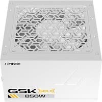 White Antec GSK ATX3.1 power supply unit, 850W, with hexagonal vent design and 20+4 pin ATX connector.