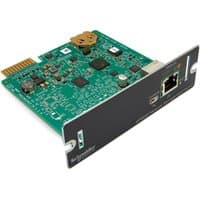 APC AP9640 Smart-UPS Network Management Card, green circuit board with Ethernet port and black front panel.
