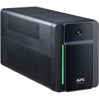Black APC Back-UPS tower, 2200VA, 230V, with 6 IEC C13 outlets and AVR, featuring a green LED indicator.
