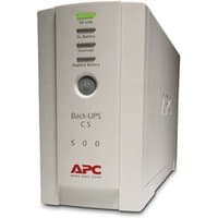 APC Back-UPS tower, 500VA/300W, white with 4 IEC C13 outlets, user-replaceable battery, green LED indicators