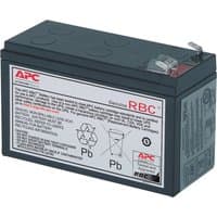APC Battery Replacement Cartridge RBC17, rectangular black casing with red and white labels, metal terminals on top.
