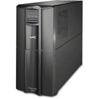 Black APC Smart-UPS SMT3000IC with LCD display, 8 C13, 1 C19 outlets, USB port, and SmartConnect, 3000VA capacity.