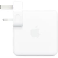 White Apple 96W USB-C power adapter with foldable plug and embossed Apple logo.