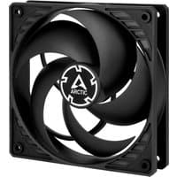 Black ARCTIC P12 Silent 120 mm fan with five curved blades and square frame, optimized for quiet performance.